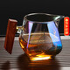 Jinpan heat-resistant glass fair cup large-capacity glass tea divider tea sea bodhi shell color burnt wood handle tea fair tea cup color burnt fair cup