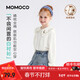 Mamie Maka (MOMOCO) children's clothing girls' shirts 2026 spring style medium and large children's fashionable and versatile sweet shirts white 110