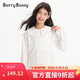 BARRY BANNY Girls' Tencel Lyocell Shirt 2026 Spring Doll Collar Top Loose Cardigan CX506 White 160
