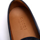 Gucci Gucci Herren dunkelblau geprägte Kuhläden Business Casual Flat Lederschuhe 466904 A9LF0 4009 Größe 40 Senden Sie Freund zur Freundin Geburtstagsgeschenk