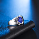 Yongsi Jewelry 1.15 carat white 18K gold natural tanzanite ring men's colored gemstone ring