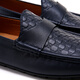 Gucci Gucci Herren dunkelblau geprägte Kuhläden Business Casual Flat Lederschuhe 466904 A9LF0 4009 Größe 40 Senden Sie Freund zur Freundin Geburtstagsgeschenk