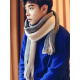Memaru scarf men's scarf men's autumn and winter new versatile Korean style simple men's scarf knitted wool scarf learning black and gray
