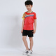 速干儿童羽毛球服套装男童女童短袖夏季中小学生乒乓球服网球服训练服团队运动服比赛队服跑步衣短裤团购印字 童装3880红色(男女同款) M码