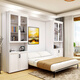 Qiangxiang Creative Invisible Bed Bed Bed Cama plegable Cama plegable Pusión multifunción Múltiple Funcionamiento Bedera de cama simple y doble Integrado CH-201 1.35M Bed + colchón + 2 juegos de estanterías