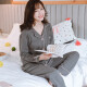Pinkdackeb Couple Pajamas Women's Autumn and Winter Cotton Long-Sleeved Casual Loose Student Simple Men's Home Clothes Set Gray Female Size M (110-125Jin [Jin equals 0.5kg])
