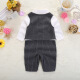 Dora Mag baby onesie male baby gentleman's clothes spring and autumn baby full moon 100-day dress newborn baby one-year-old dress gray [two-piece suit spring and autumn] 12M recommended for about 12 months