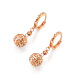 Safir 18k gold earrings for women, rose gold hollow ball earrings, spherical colored gold earrings