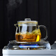 Shimiler heat-resistant glass teapot, one pot, two cups, teapot, master cup, tea water separation, office cup with filter, teapot, single pot (transparent)