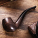 
ADOUS (ADOUS) ebony pipe handmade pipe vintage filter pipe bend 9mm filter element solid wood bucket gift 653 random carving