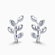 Pt.Charm platinum earrings for women pt950 platinum green branches literary style simple versatile personalized earrings cute gifts for girlfriends ready stock 1.8-1.9 grams a pair