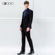 G2000 men's business formal one-button men's suit new youth flat lapel standard men's suit 00010102 black/9950/175
