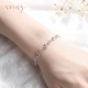The only 999 pure silver bracelet female love at first sight to send girlfriend wife birthday Christmas gift ladies bracelet fashion jewelry exquisite bow gift box