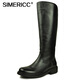 SIMERICC full leather military parade boots, one-foot military equestrian boots, men's motorcycle knight boots, genuine leather high tube boots 6629 black 41 (255mm)