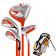 TTYGJ children's golf club set for boys and girls 3-12 years old golf entry-level steel pole carbon club set orange 9-12 years old steel shaft