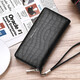 WILLIAMPOLO card bag for men's large capacity genuine leather wallet for men's long top layer cowhide leather multiple card slots for Chinese Valentine's Day gift for boyfriend B-two rows of card slots + multi-functional slots