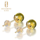 Ouzheni 18K gold and blue amber earrings, pure natural amber Mexican blue amber earrings for women (ready for shipment) 18K gold color (ready for shipment)