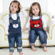 Baby overalls spring and autumn style children's denim overalls spring and autumn overalls for boys and girls toddlers 1-2-3 years old trendy naughty monkey 100cm (recommended height 85-93cm for size 100)