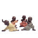 Xiangye Fine Colored Sand Pottery Purple Clay Little Monk Novice Kung Fu Boy Tea Pet Creative Home Decoration Ornament Kung Fu Boy Complete Set of 4