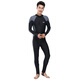 Zailu men's wetsuit thin swimsuit plus size snorkeling wetsuit for teenagers sun protection surfing long-sleeved one-piece swimsuit black gray + large frame swimming goggles XL XL one size fits all