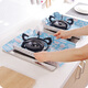 KDF (KDF) KDF kitchen gas stove aluminum foil oil-proof pad oil barrier stove oil-proof cleaning mat protective pad heat insulation pad 2 pieces blue tableware 2 pieces
