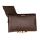 Sept Wolves Men's Men's Hands Full Cuir Clatest Brand Hands Sac à main Simple Pure Top Couche Cow Hide Multifonction Cuir souple Soft Taille 28,0 * 18,0 * 6,5 cm