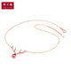 Chow Tai Fook Y Era Elk Antlers 18K Rose Gold Diamond Tourmaline Pendant Necklace V107514 40cm