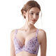 Qianami 2305 large size thin push-up full cup sponge-free bra for women with large breasts and small underwear Violet C85