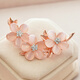 Haiwen Ni Brooch Women's Corsage Pin Jewelry Men's Artificial Cat's Eye Plum Blossom Three Lanes Gold