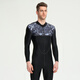 XUANHAI one-piece swimsuit men's long-sleeved trousers full-body sun protection quick-drying surfing and drifting wetsuit men's swimsuit suit camouflage black XL