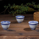 LICHENLICHEN Jingdezhen ceramic tea cup wine glass water cup blue and white exquisite porcelain old-fashioned 80ml thickened two-cylinder cup 1 piece