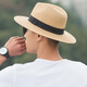 Billsurf Sun Hut Männer Sommer Strohhut Cowboy Hut Männer Sonnenhut Strandhut Sonnenschutz Stroh atmungsfreier cooler Hut Beige