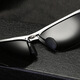 Gravel Sunglasses Men's Sports Polarized Pure Aluminum Magnesium Color-Changing Sunglasses Anti-Glare Driving Glasses Fishing Glasses Cycling Glasses Silver Frame Ice Blue