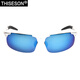 Gravel Sunglasses Men's Sports Polarized Pure Aluminum Magnesium Color-Changing Sunglasses Anti-Glare Driving Glasses Fishing Glasses Cycling Glasses Silver Frame Ice Blue