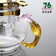 76 Taiwan brand Elegant Cup Teapot Inner Filter Removable Washable Heat-resistant Glass Red and Green Flower Tea Set Brewer Glass Set Kung Fu Tea Set FB-5 FB-692ml with 4 pieces 76 XW-80 Small Cup