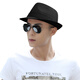 择信礼帽男春夏季男女通用简约复古英伦爵士大码纯色绅士帽舞台表演 黑色 均码适合57cm左右头围