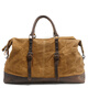 
Geremen travel bag men's large capacity hand-held waterproof crossbody luggage bag with Crazy Horse leather with canvas 831-2K khaki
