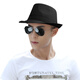 择信礼帽男春夏季男女通用简约复古英伦爵士大码纯色绅士帽舞台表演 黑色 均码适合57cm左右头围