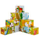 Ji Qing Bird three-dimensional puzzle 9 pieces 16 pieces wooden six-sided picture baby and children 3D building blocks manual brain intelligence puzzle 3-4 years old 9 pieces six-sided picture-farm animals with tray