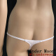 UNDER MOON ultra-low waist sexy thong for women Women's ultra-thin thong for sex role underwear White XL 2.4-2.5 feet