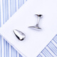 KFLK Silver Drop Cufflinks French Shirt Cuff Pins Men's Shirt Cuff Buttons Cufflinks Engraving Customized Silver