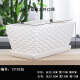 Yuxuantang White rectangular ceramic flower pot with tray Simple and personalized desktop succulent plant pot indoor combination flower pot Rectangular-12108 brown flower (separation tray) Medium