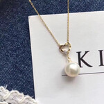 天然白珍珠吊坠 镜面幻彩珠光 正圆无瑕 时尚百搭 简约大方 干净