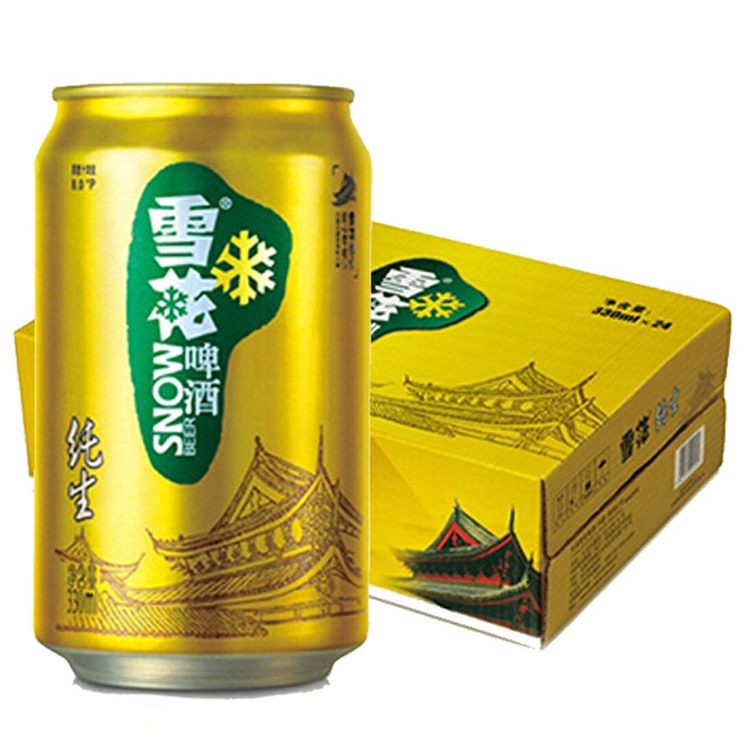 雪花啤酒(snowbeer) 8度纯生330ml*24听整箱装