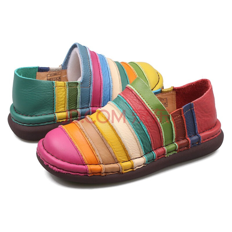 at skomart 全皮休闲 七彩鞋情侣款 st110003-1 st110003-2 粉红 37