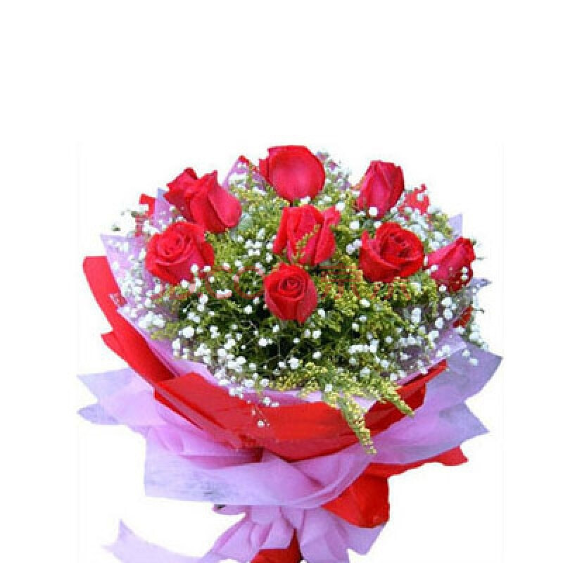 情人节送花 新年礼物 鲜花速递 玫瑰 9枝红玫瑰【尚雅】 颜色1