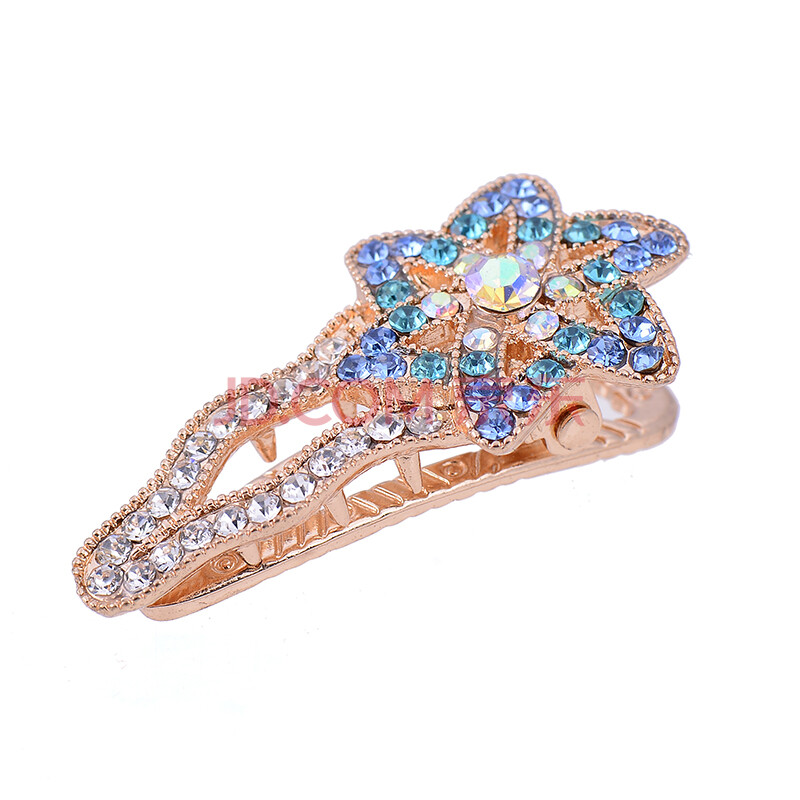 tsful韩国满钻鸭嘴夹 头花韩版发夹 燕尾夹发饰时尚饰品抓夹头饰 蓝