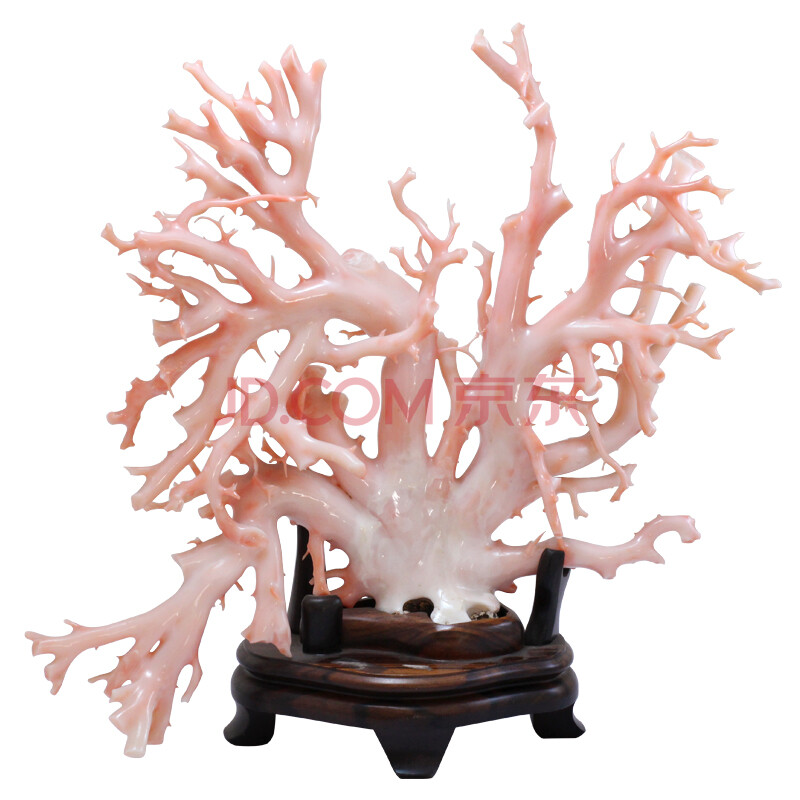雯莉珠宝 天然粉白珊瑚树摆件00051