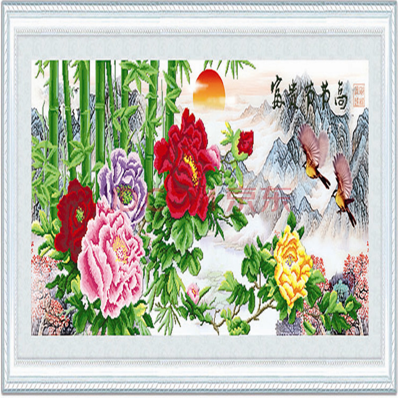 淘淘佰度(ttbd)十字绣 钻石画 花卉竹子牡丹 富贵节节高(二)尺寸166*