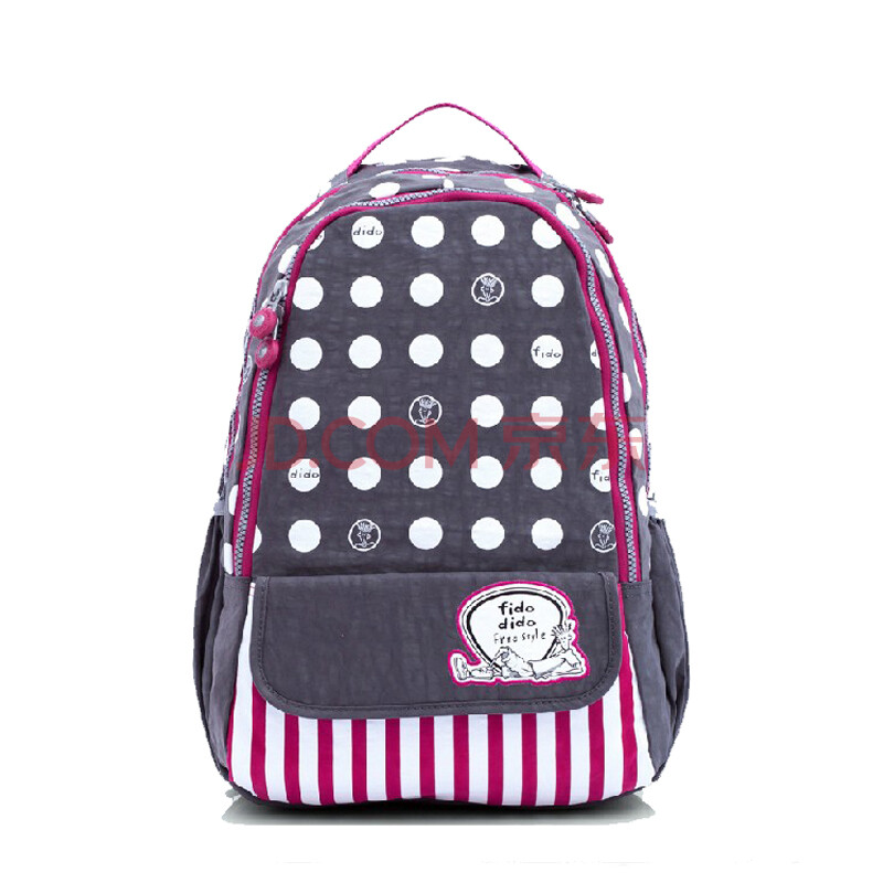 菲都狄都fidodido 韩版学院风时尚波点双肩包学生包背包
